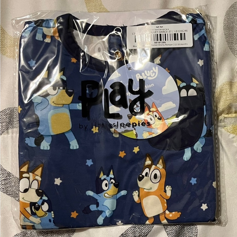 Little Sleepies Bluey Dance Mode Shorty Romper 12-18 months